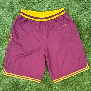 Vintage Nike Arizona State Men's Athletic Shorts in Maroon and Yellow